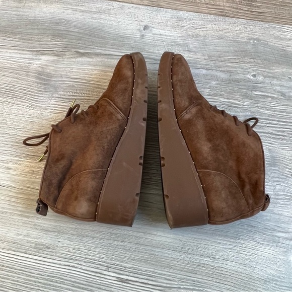 Steven Madden NC Bart chestnut brown leather wedge lace up ankle boots size 6.5 - Picture 8 of 16